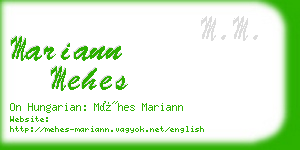 mariann mehes business card